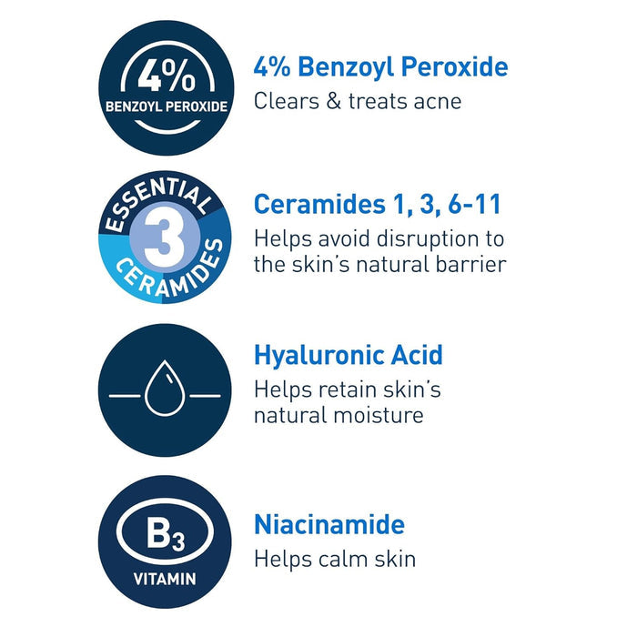 CeraVe Acne Foaming Cream Cleanser, Unscented, 5 fl oz