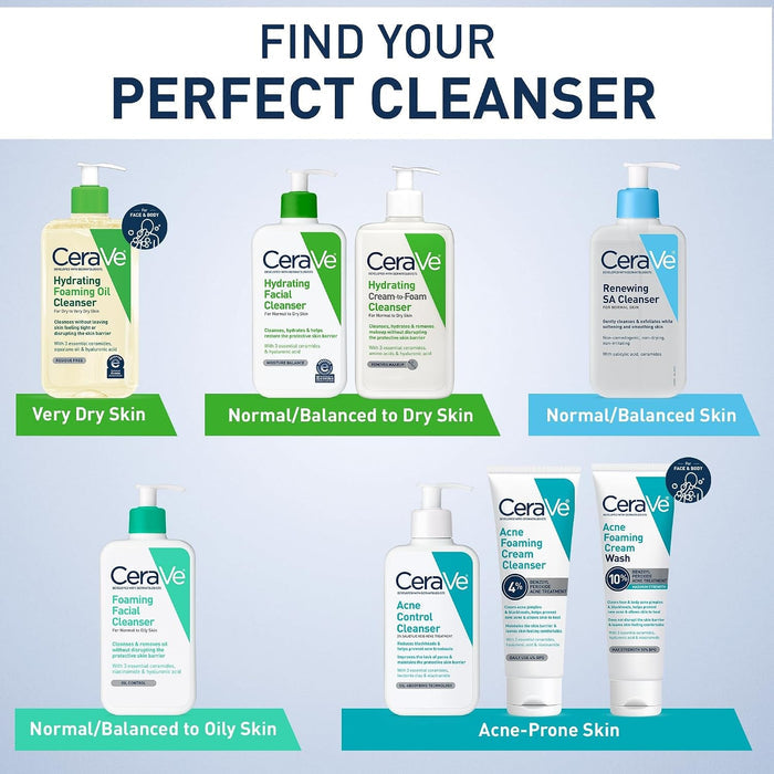 CeraVe Hydrating Cream-to-Foam Cleanser, Unscented, 19 fl oz