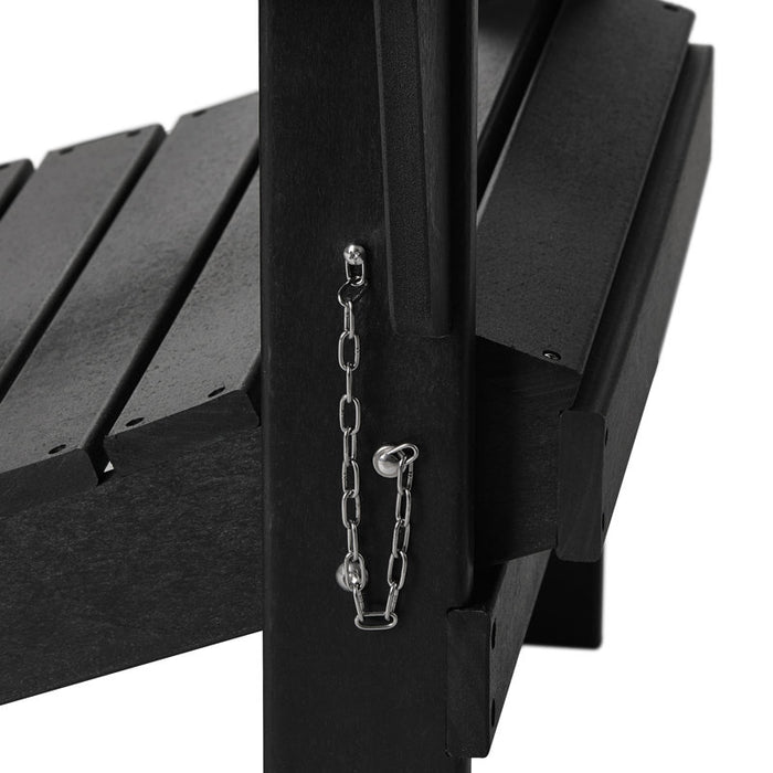 Chaise Adirondack pliante d'extérieur Shawnna résistante aux intempéries, noire