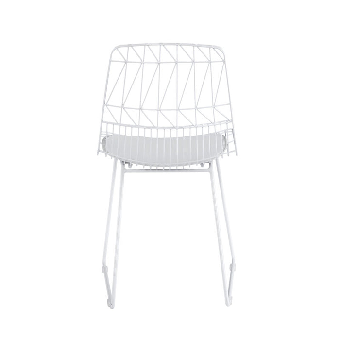 Chaise de salle à manger en métal avec coussin d'assise en cuir PU (lot de 2)