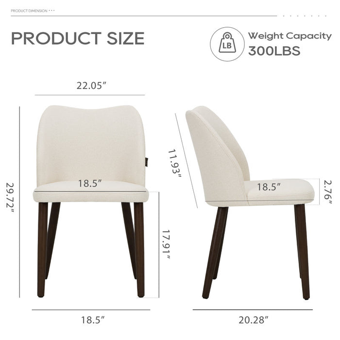Chaise de salle à manger Maleehah en bois massif rembourrée