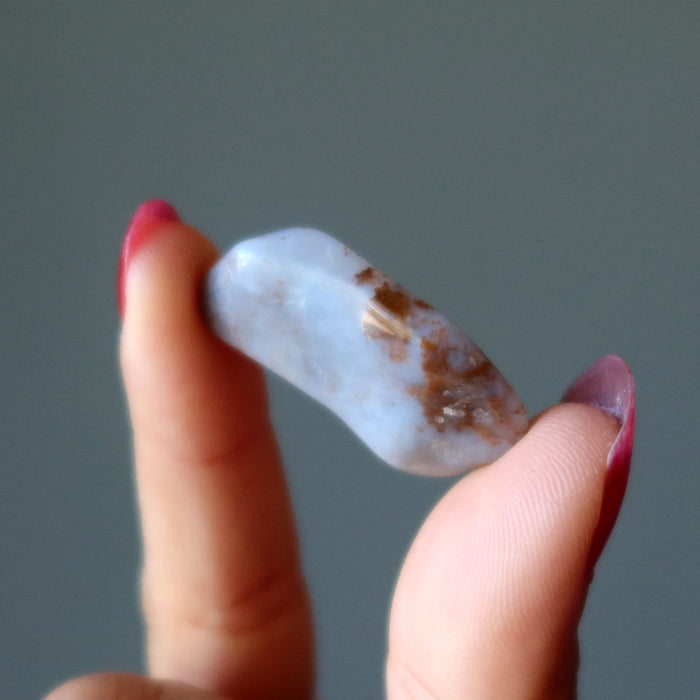 blue chalcedony tumbled stone