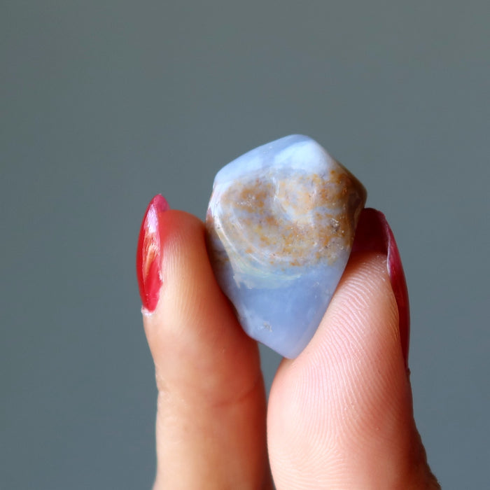 blue chalcedony tumbled stone