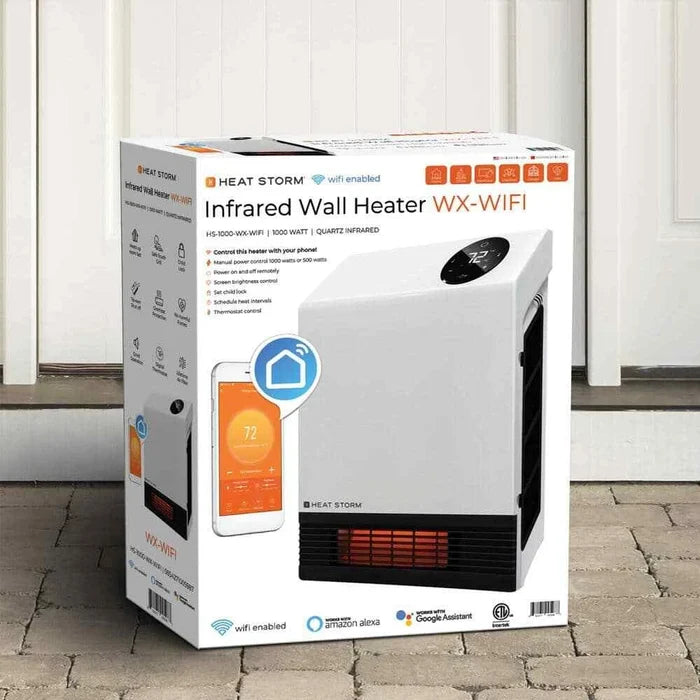 Chauffage électrique infrarouge mural de luxe 1 000 watts BLANC