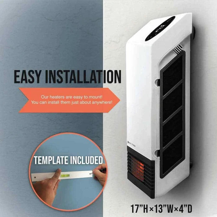 Chauffage électrique infrarouge mural de luxe 1 000 watts BLANC