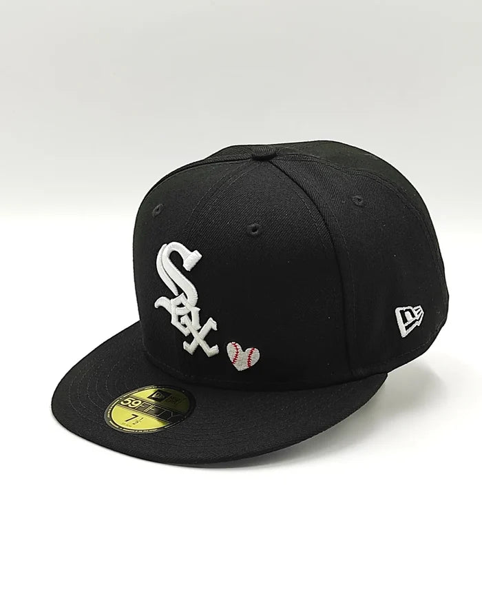 Chicago White Sox New Era Team Heart 59Fifty Fitted - Black, White, Red