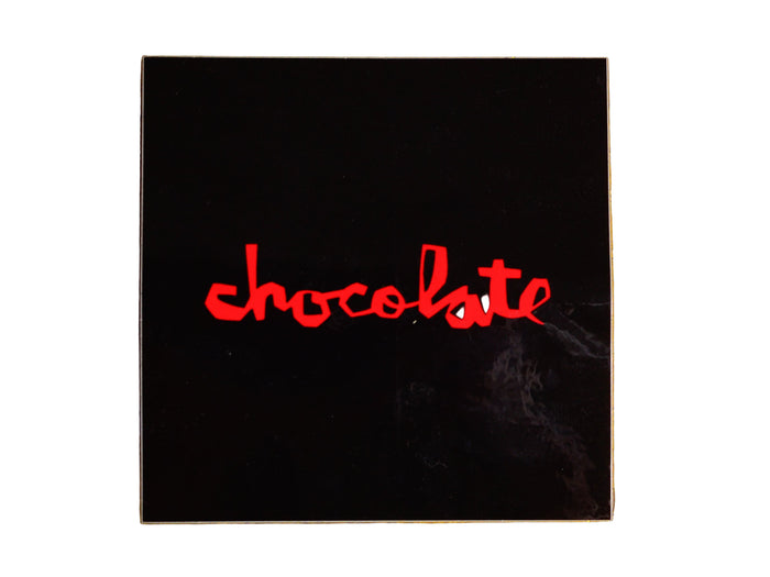 Chocolate Square Logo Large Sticker - Black