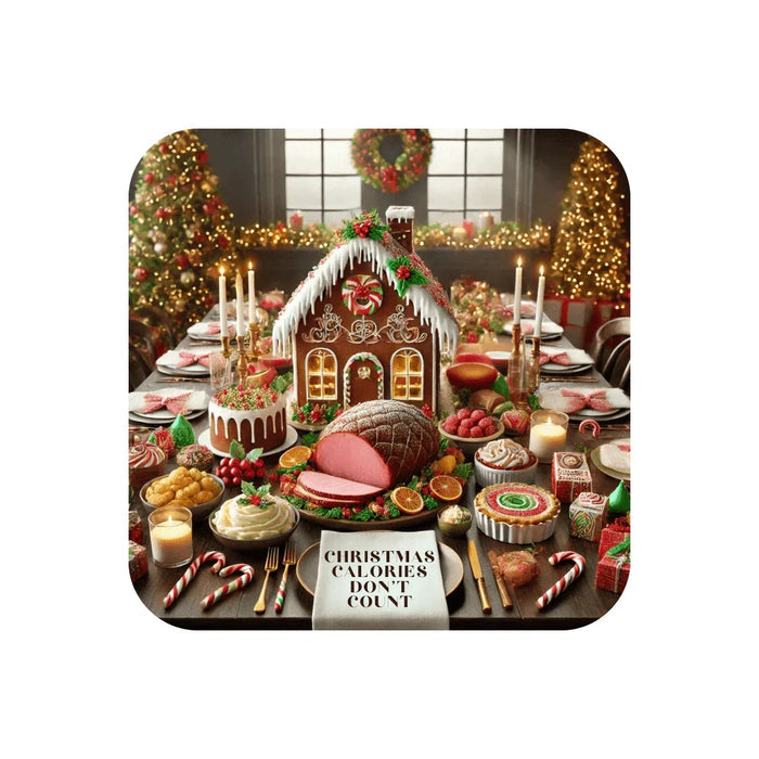 Christmas Calories Don’t Count 🎄 – Fun Festive Design with Gingerbread House & Holiday Feast - Unisex Softstyle Tee - Whippie's