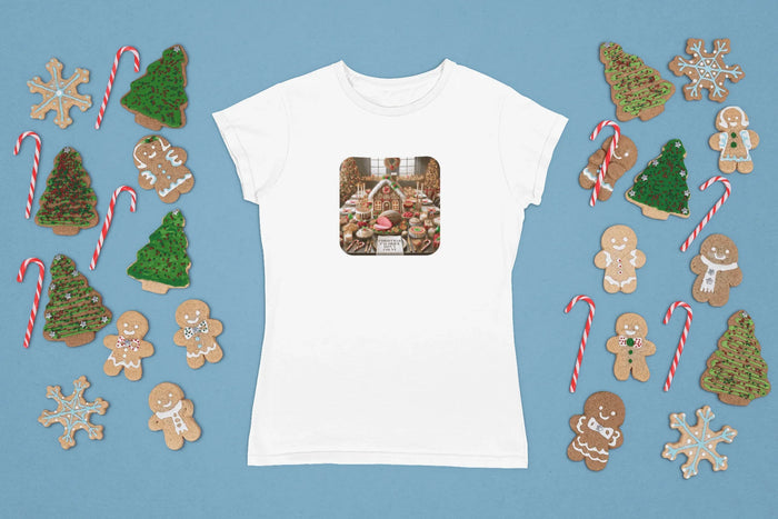 Christmas Calories Don’t Count 🎄 – Fun Festive Design with Gingerbread House & Holiday Feast - Unisex Softstyle Tee - Whippie's