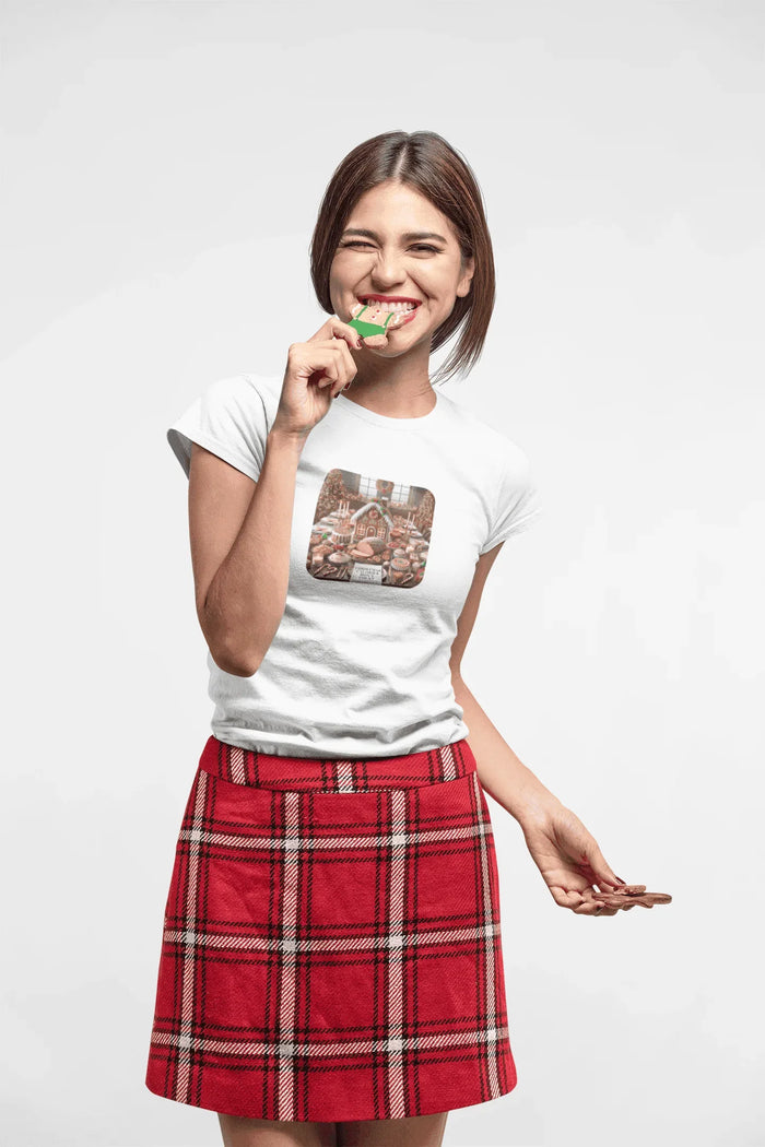 Christmas Calories Don’t Count 🎄 – Fun Festive Design with Gingerbread House & Holiday Feast - Unisex Softstyle Tee - Whippie's