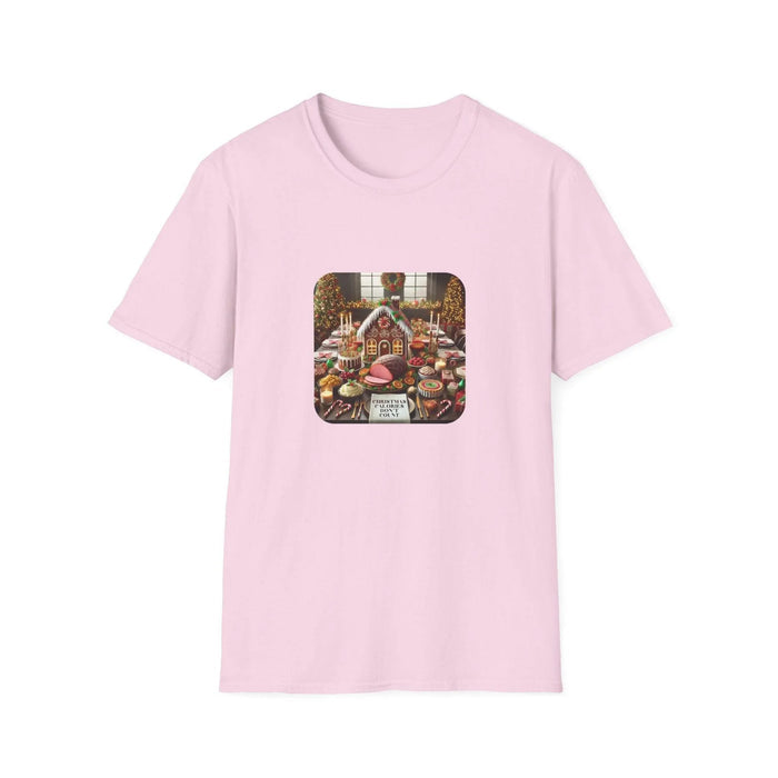 Christmas Calories Don’t Count 🎄 – Fun Festive Design with Gingerbread House & Holiday Feast - Unisex Softstyle Tee - Whippie's