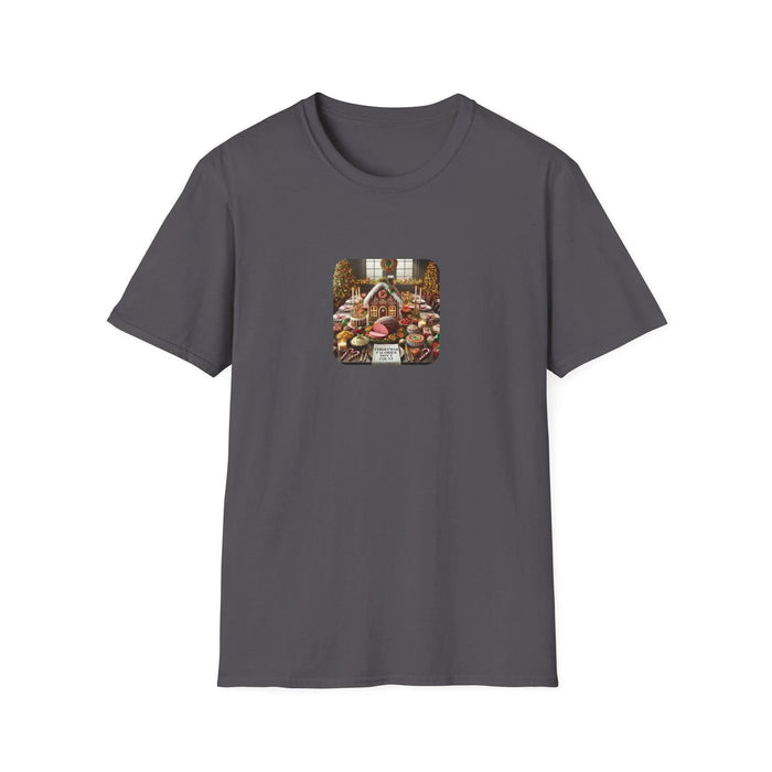 Christmas Calories Don’t Count 🎄 – Fun Festive Design with Gingerbread House & Holiday Feast - Unisex Softstyle Tee - Whippie's