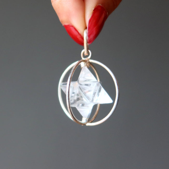 quartz merkaba pendant