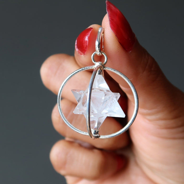 quartz merkaba pendant