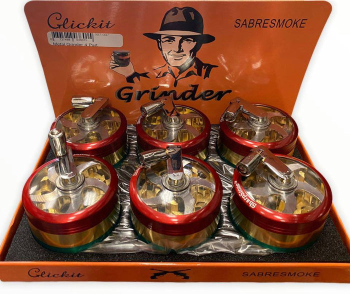 CLICK-IT SHARPSTONE METAL GRINDER 4 PART - RASTA | PACK OF 6