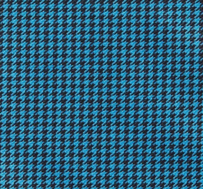 The CLIFTON WILSON Teal Houndstooth Cotton Pocket Square, made in the USA, is neatly folded and displayed on a white background.
