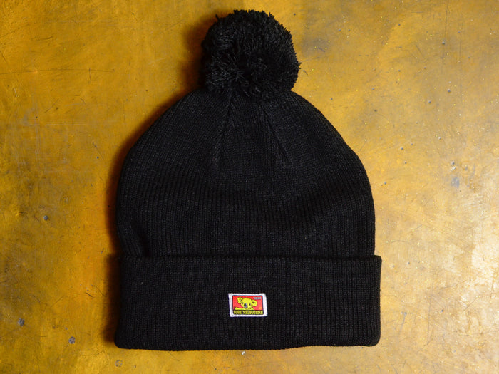 Clippy Pom Pom Beanie - Black
