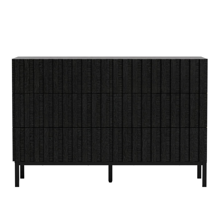 Commode double Endress à 6 tiroirs, 110 cm de largeur (NOIR)