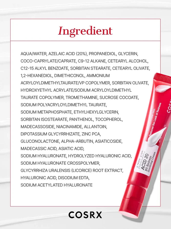 Cosrx Azelaic Acid 20 B5 Redness Soothing Cream 30Ml