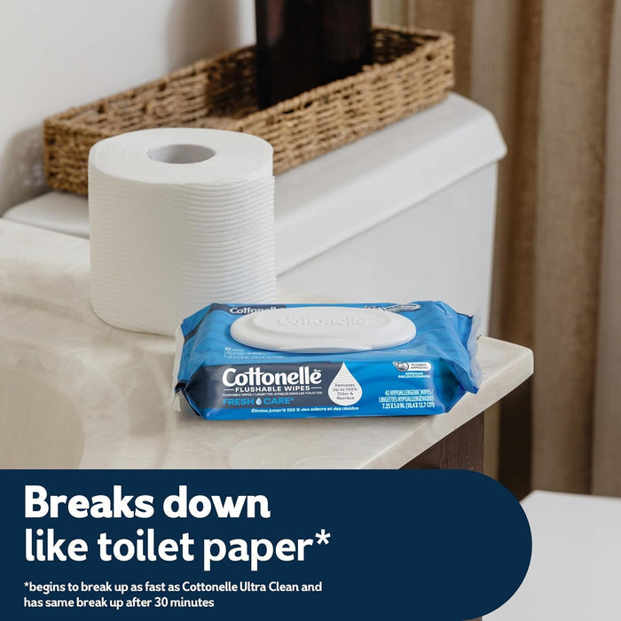 Cottonelle Freshcare Flushable Wipes, Scented