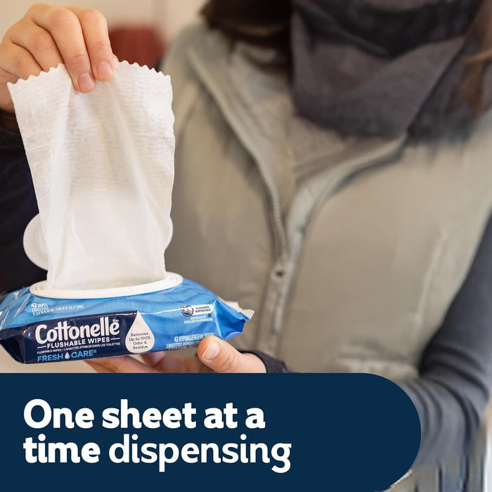 Cottonelle Freshcare Flushable Wipes, Scented