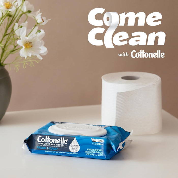 Cottonelle Freshcare Flushable Wipes, Scented