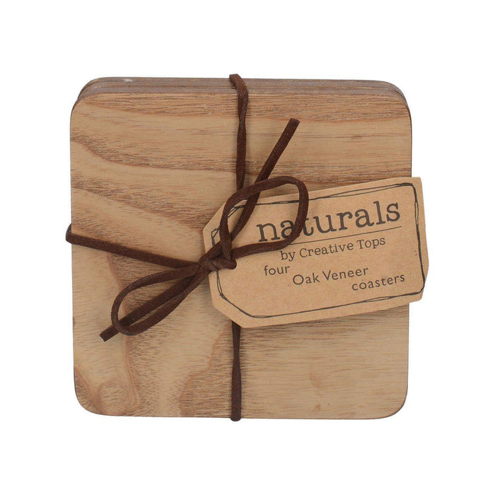 Creative Set Oak Veneer Coasters