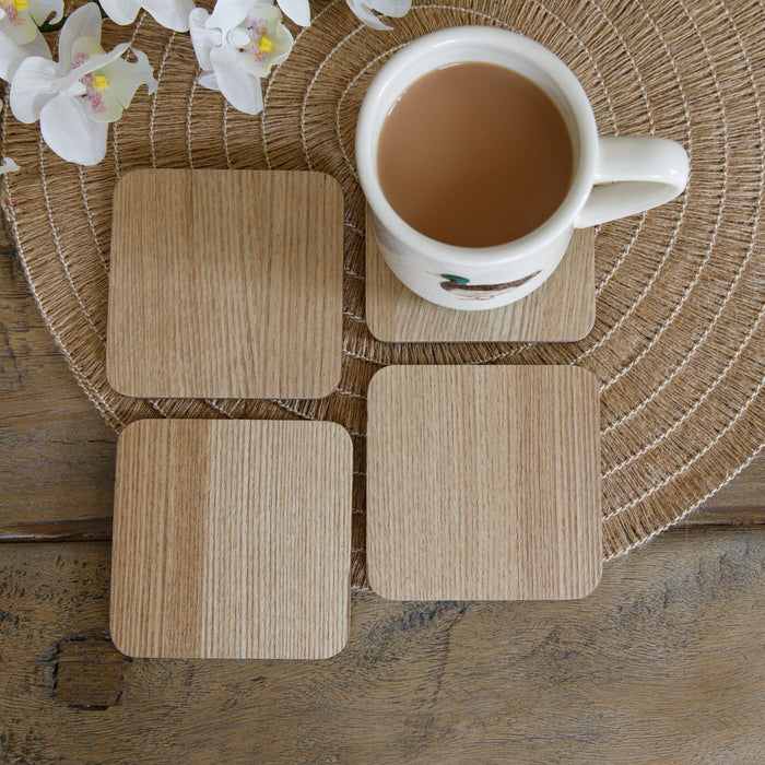 Creative Set Oak Veneer Coasters