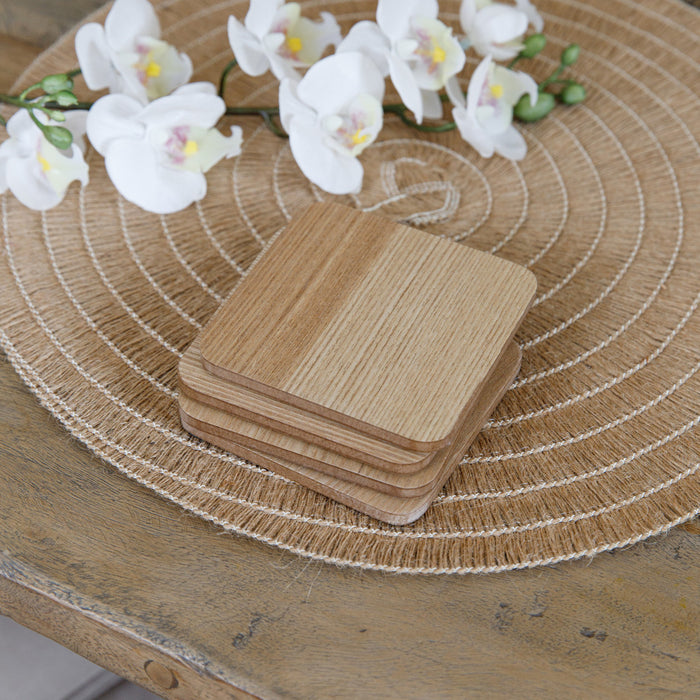 Creative Set Oak Veneer Coasters