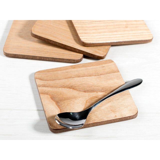 Creative Set Oak Veneer Coasters