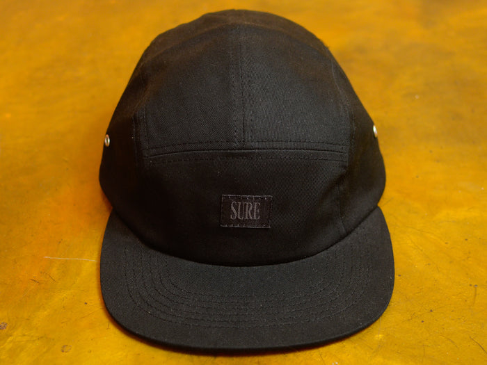 Crew 5 Panel Cap  - Black