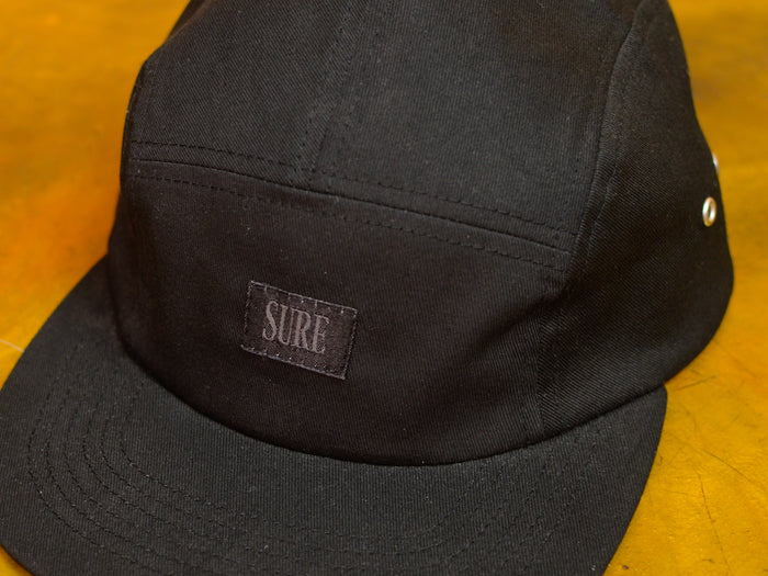 Crew 5 Panel Cap  - Black