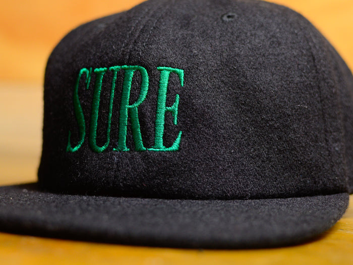 Crew Embroid Wool Cap - Black