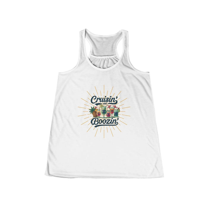 Cruisin' & Boozin' 🍹☀️ Women's Flowy Racerback Tank - Personalizable - Whippie's