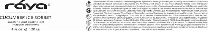 CUCUMBER ICE SORBET MASQUE (608) RAYA SPA - rayaspa