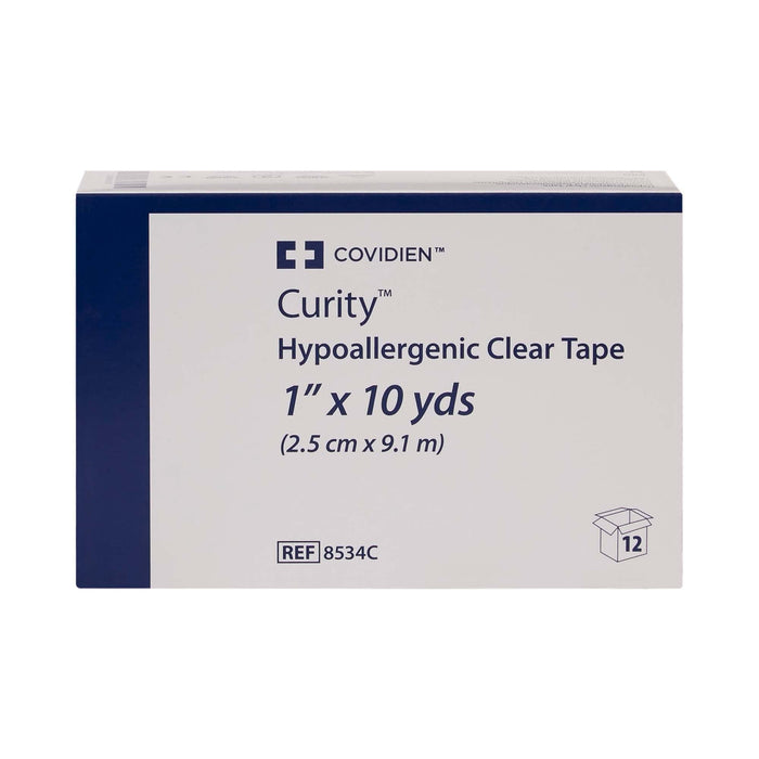 Cardinal Health Curity Plastic Medical Tape, 1 Inch x 10 Yard, Transparent