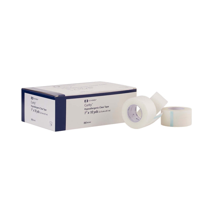 Cardinal Health Curity Plastic Medical Tape, 1 Inch x 10 Yard, Transparent