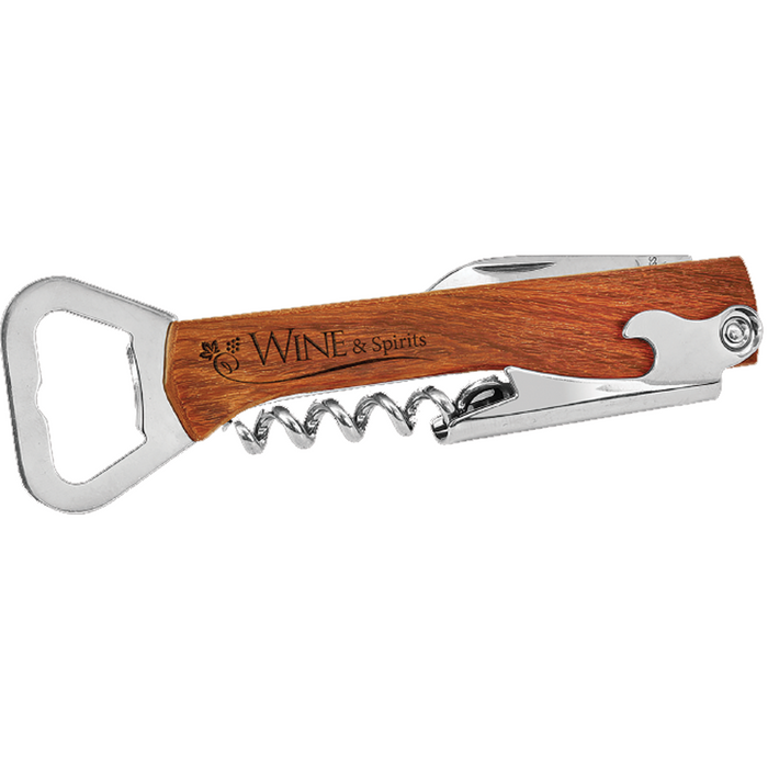 Custom Wooden Bottle Opener & Wine Corkscrew - LZR