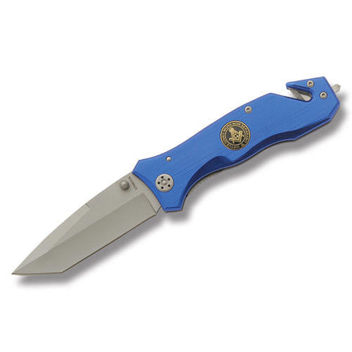 D8019B Masonic Rescue Linerlock Blue Aluminum