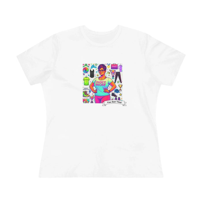 Dance Mom: "You've Got This" - Brunette with Glasses Mom - Short Hair - Boy Dancer - Women's Softsyle Tee - Whippie's