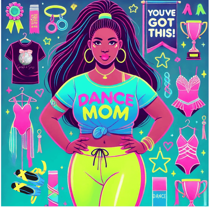 Dance Mom: You've Got This - Darker Skin Tone Mom - Curvy - Women's Flowy Racerback Tank - Whippie's
