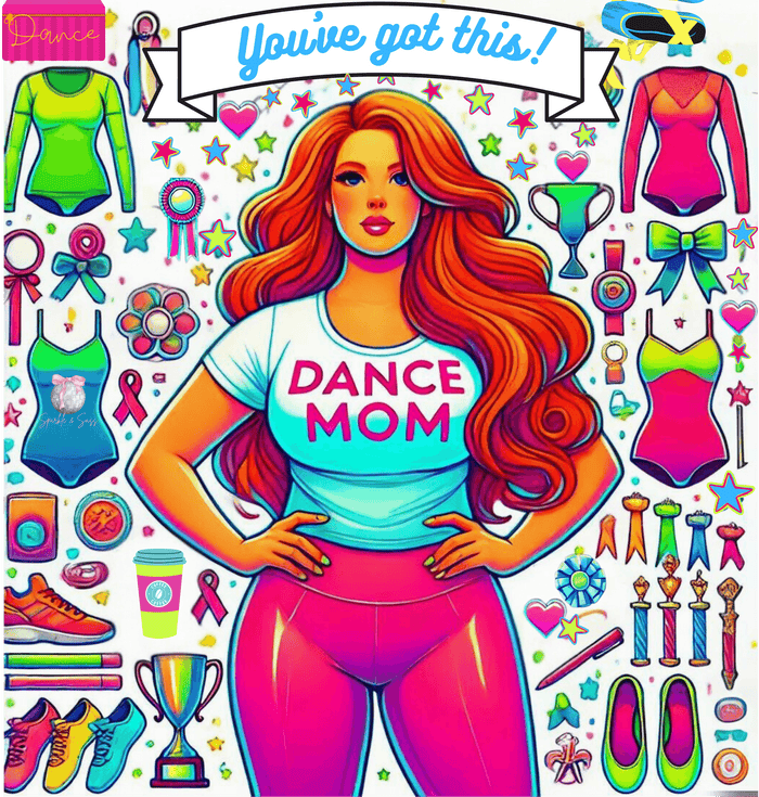 Dance Mom: You've Got This - Red Hair Mom - Curvy - Women's Flowy Racerback Tank - Whippie's