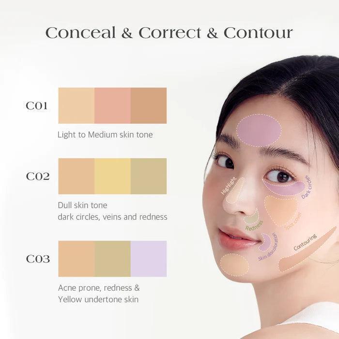 [Dear.A] Perfect Cover Concealer Palette (3 Colors) 1.3g*3EA - Ballagrio
