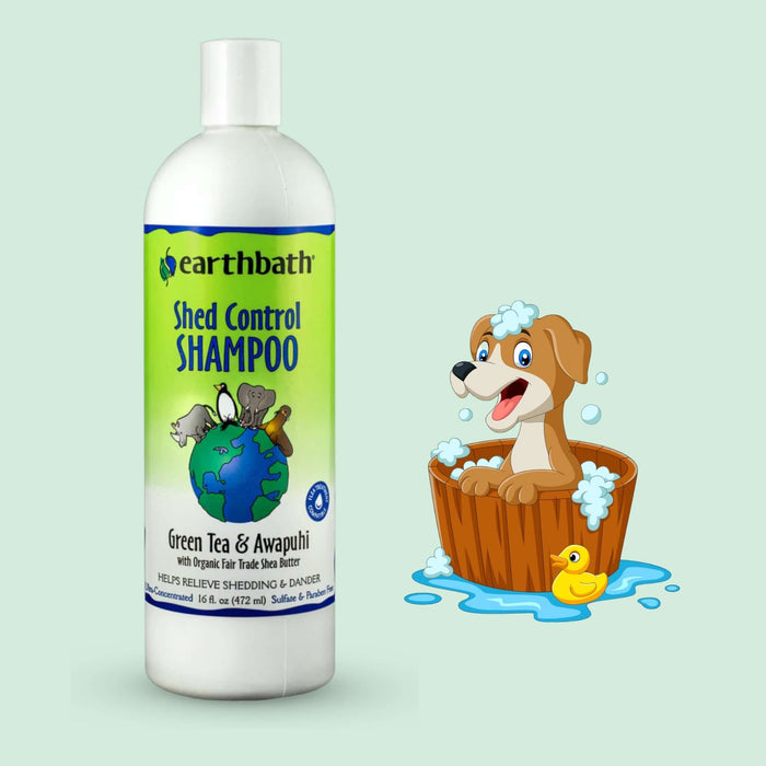 Dog Shampoo Earthbath Shed Control - Green Tea & Awapuhi 472ml