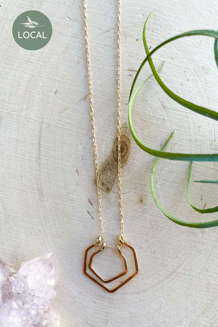 Elysium Hinged Double Chevron Necklace- Gold