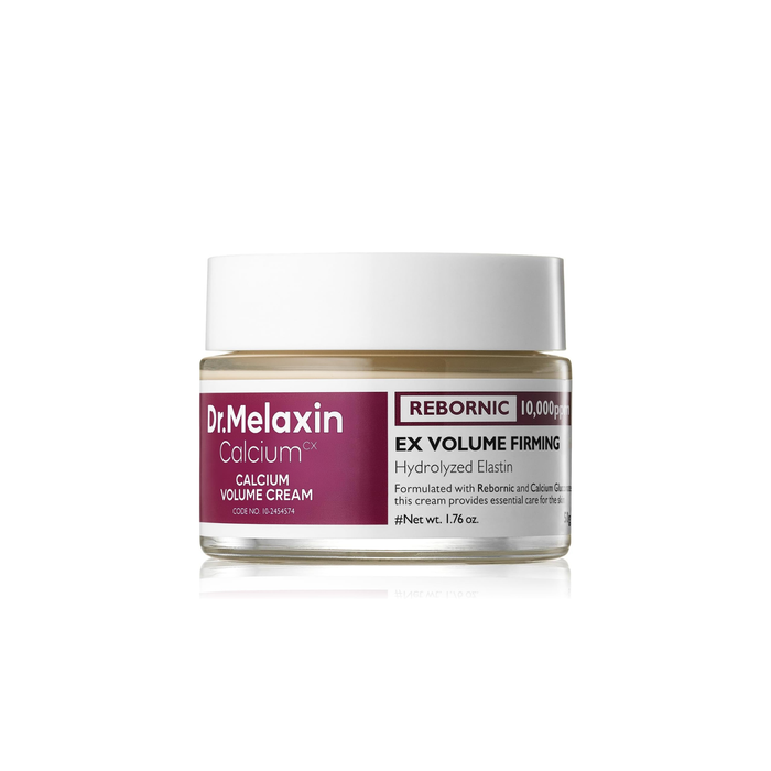 DR. MELAXIN Cemenrete Calcium Volume Cream is a nourishing facial cream made to hydrate, smooth, and improve the look of skin elasticity. Formulated with Calcium Gluconate, Magnesium Gluconate, Collagen Extract, Hydrolyzed Elastin, Niacinamide, Adenosine, Hydrolyzed Hyaluronic Acid, Hyaluronic Acid, Sodium Hyaluronate, Shea Butter, Macadamia Seed Oil, Olive Fruit Oil, Coconut Oil, and Tremella Mushroom Extract, it helps moisturize the skin while supporting a firmer, plumper-looking complexion. T