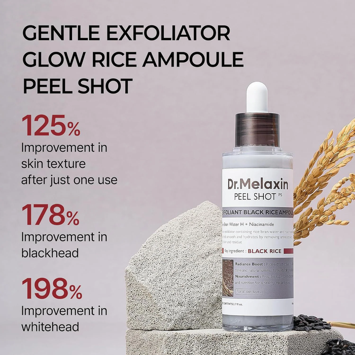 DR. MELAXIN Peel Shot Exfoliating Black Rice Ampoule 80ml