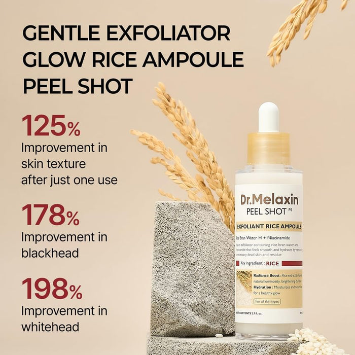 Dr. Melaxin Peel Shot Exfoliating White Rice Ampoule 80Ml