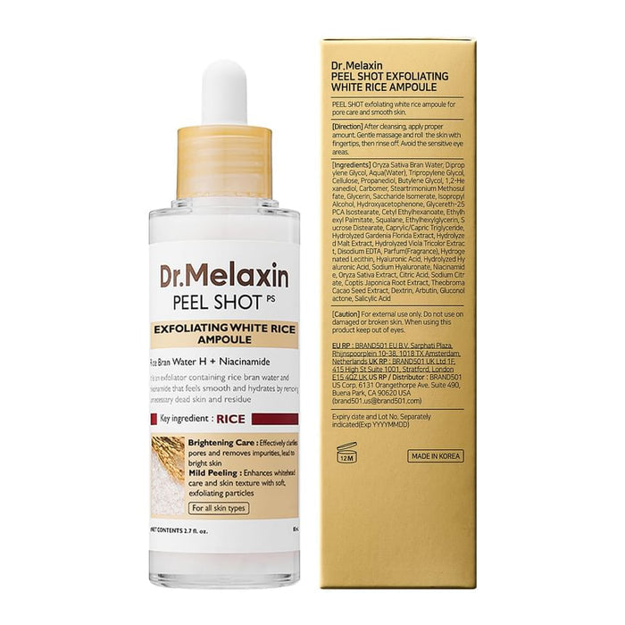 Dr. Melaxin Peel Shot Exfoliating White Rice Ampoule 80Ml