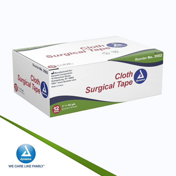 Dynarex Cloth Medical Tape, 1 Inch x 10 Yard, White